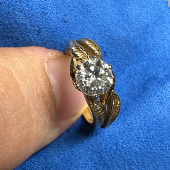 Jewelry - Three-quarter carat diamond ring with an extra band. 14k